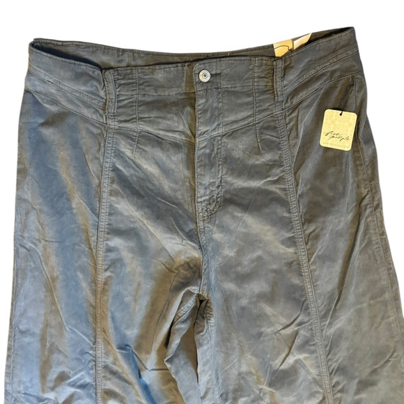 NWT We The Free People Libre Wide Leg Cord Jeans Light Gray Mockingbird Size 33 - Picture 5 of 10